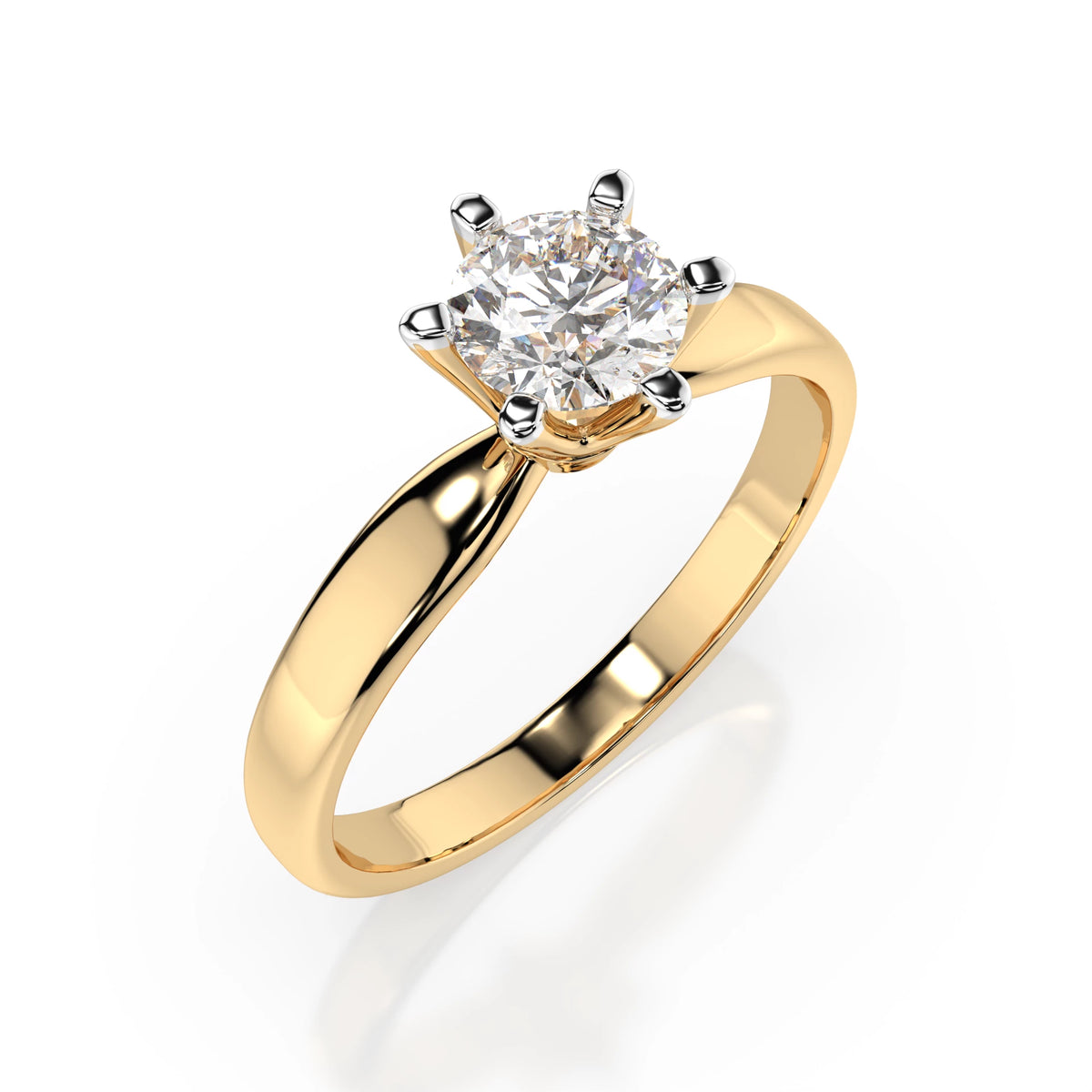 Inel de Logodnă Solitaire din Aur, Diamant Rotund Briliant 0,70 CT