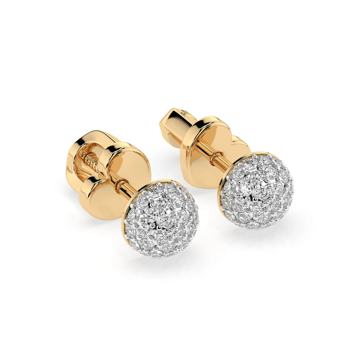 Cercei din Aur cu Diamante, Forma Rotund Briliant, 0,32 CT