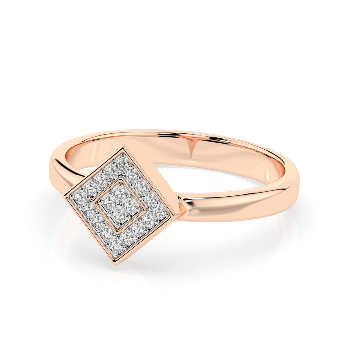 Inel din Aur cu Diamante, Forma Rotund Briliant, 0,12 CT
