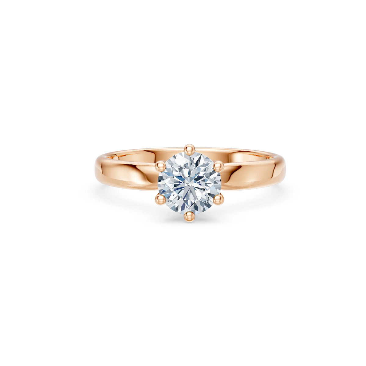 Inel de Logodnă Solitaire din Aur, Diamant Rotund Briliant 1,00 CT