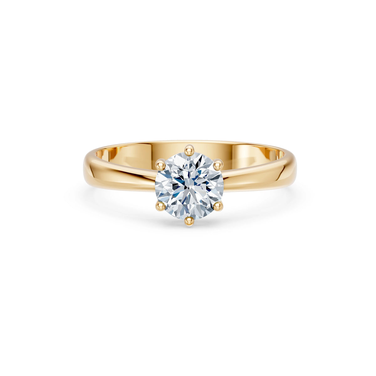Inel de Logodnă Solitaire din Aur, Diamant Rotund Briliant 1,00 CT