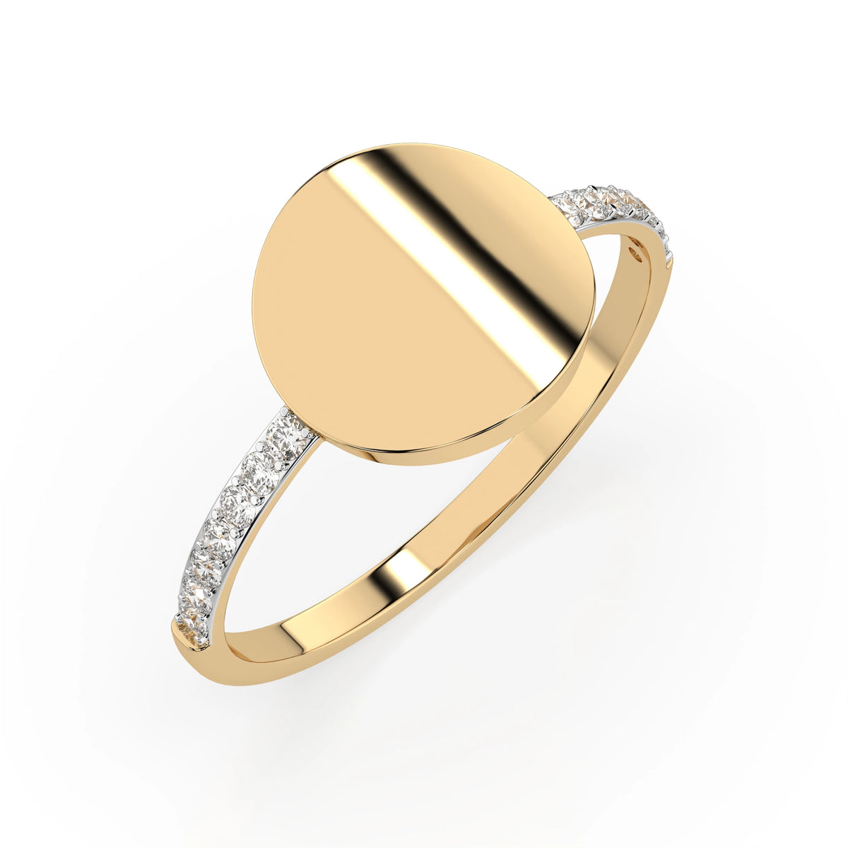 Inel din Aur cu Diamante, Forma Rotund Briliant, 0,14 CT