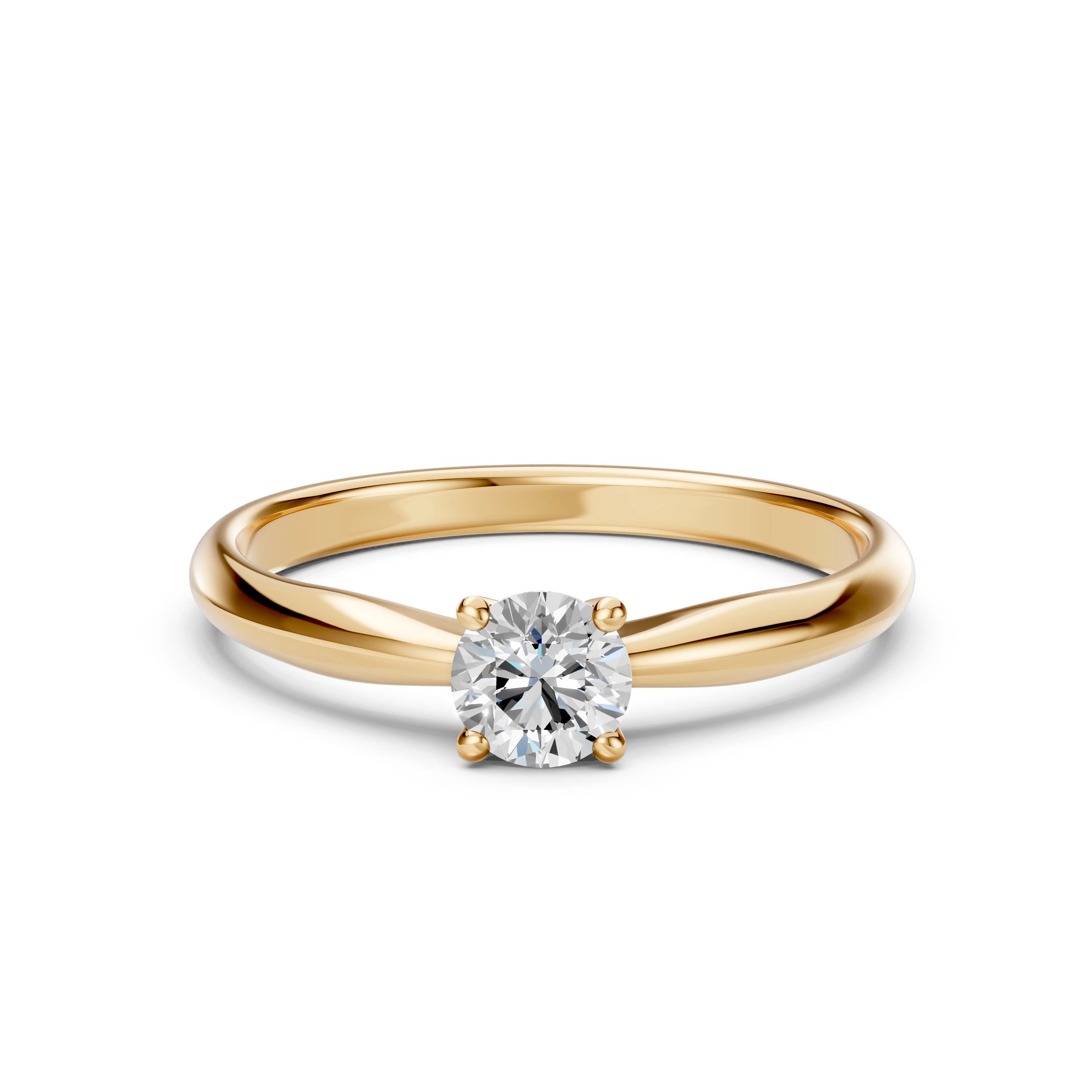 Inel de Logodnă Solitaire din Aur, Diamant Rotund Briliant 0.40 CT