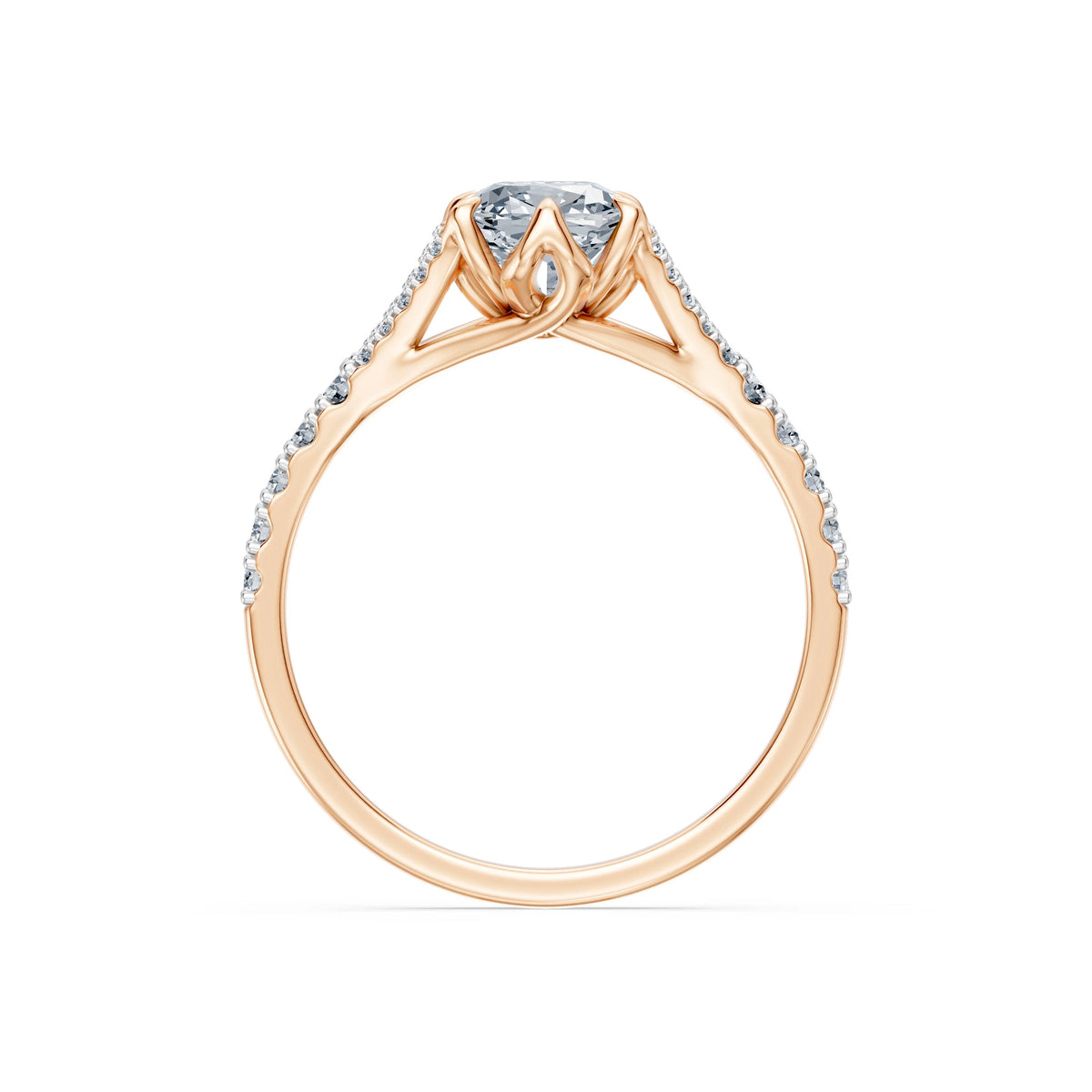 Inel de Logodnă din Aur cu Diamant Central Cushion și Diamante Laterale 1,81 CT