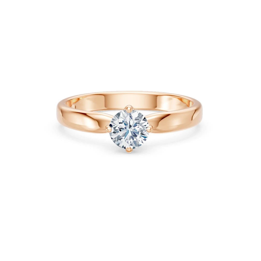 Inel de Logodnă Solitaire din Aur, Diamant Rotund Briliant 0,45 CT
