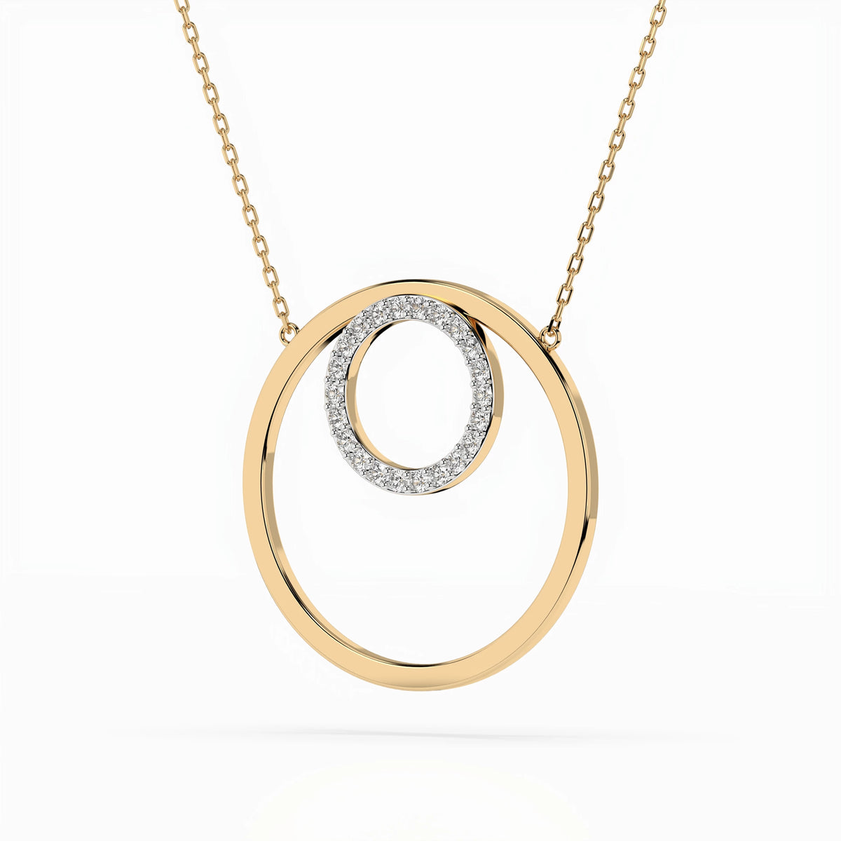 Colier din Aur cu Diamante, Forma Rotund Briliant, 0,13 CT