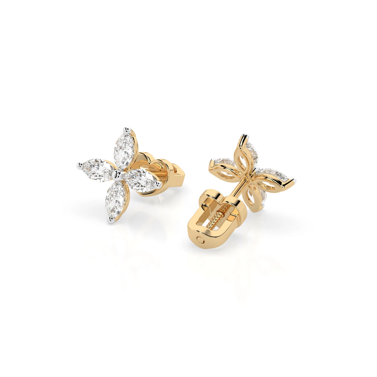 Cercei din Aur cu Diamante, Forma Marquise, 0,80 CT