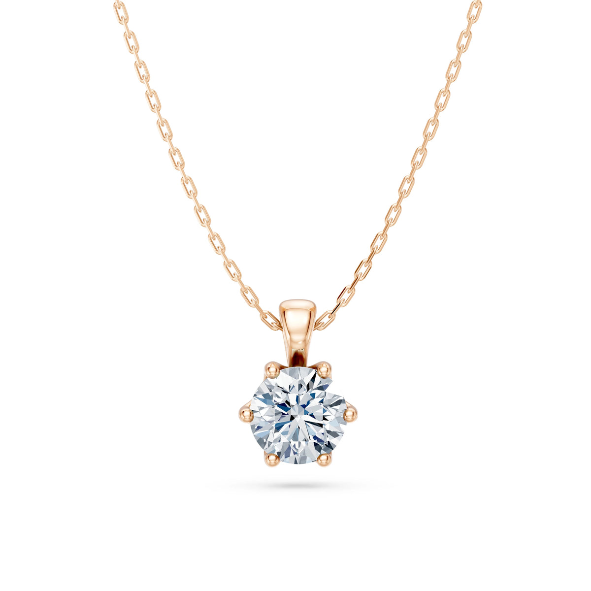 Colier din Aur cu Diamant, Forma Rotund Briliant, 0,70 CT
