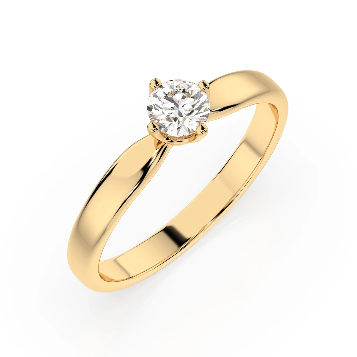 Inel de Logodnă Solitaire din Aur, Diamant Rotund Briliant 0,30 CT