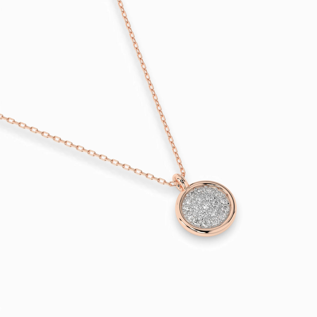 Colier din Aur cu Diamante, Forma Rotund Briliant, 0,12 CT