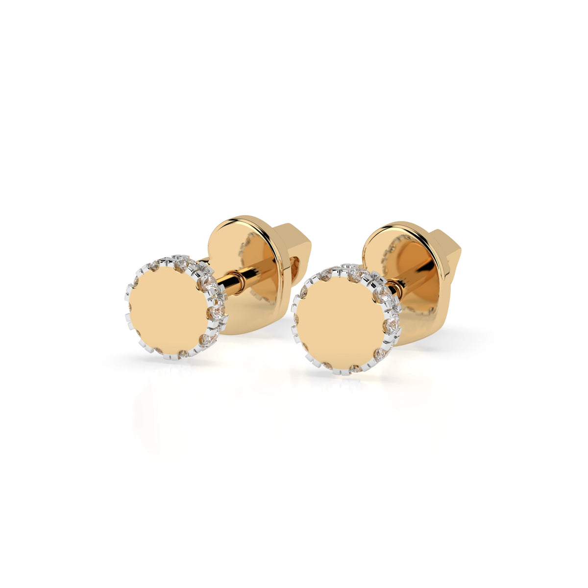 Cercei din Aur cu Diamante, Forma Rotund Briliant, 0,10 CT