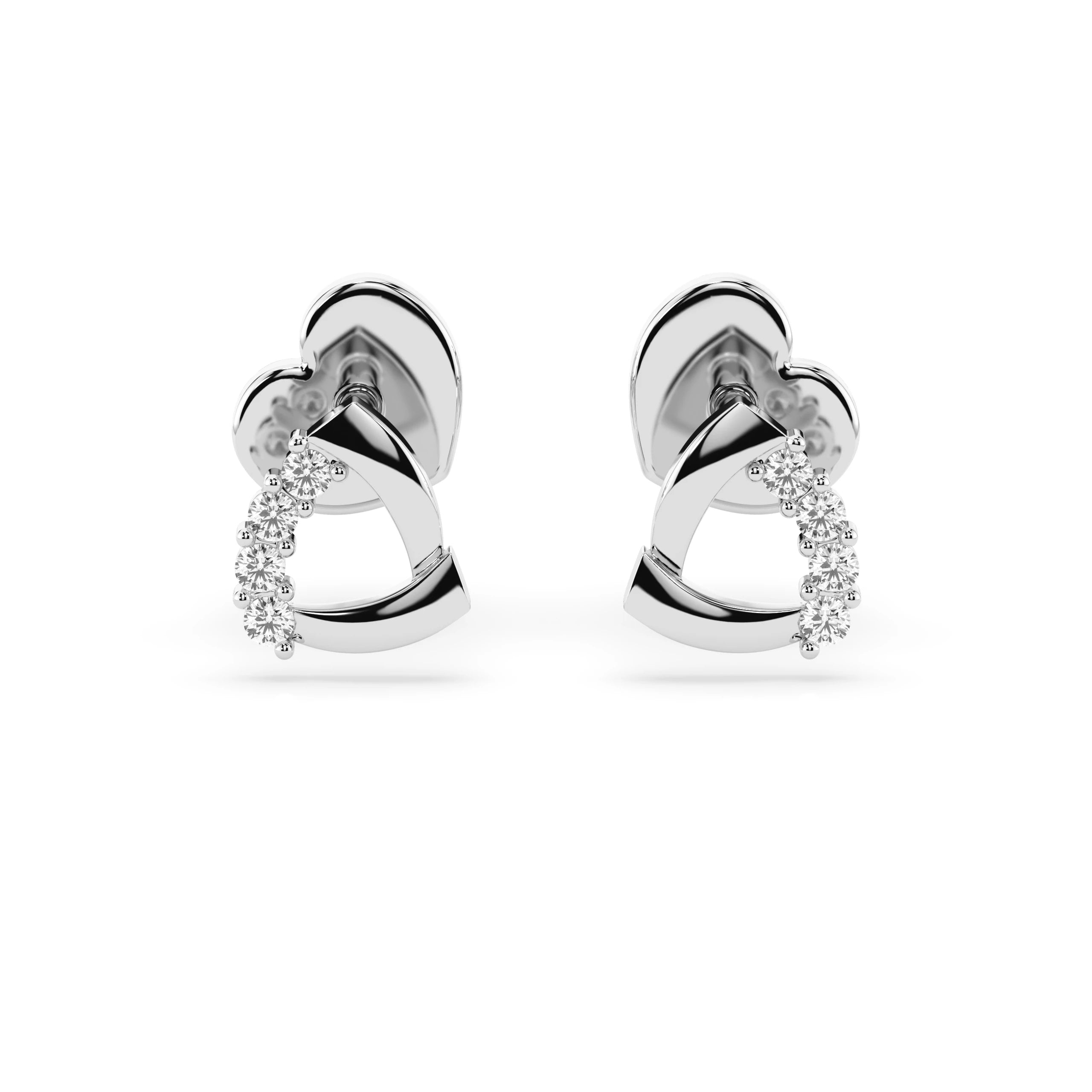 Cercei din Aur cu Diamante Rotunde Briliant 0.05 CT