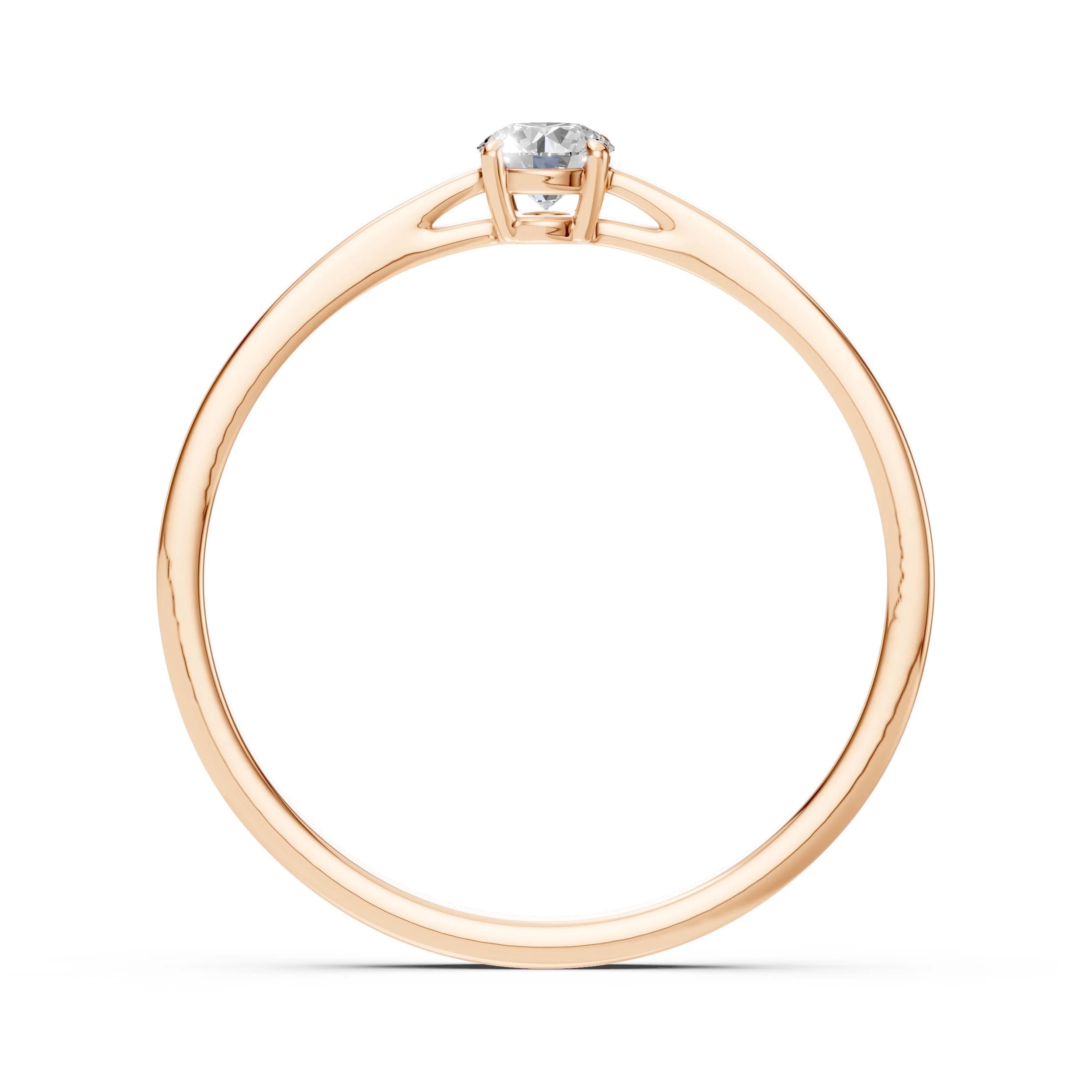 Inel de Logodnă Solitaire din Aur, Diamant Rotund Briliant 0.15 CT