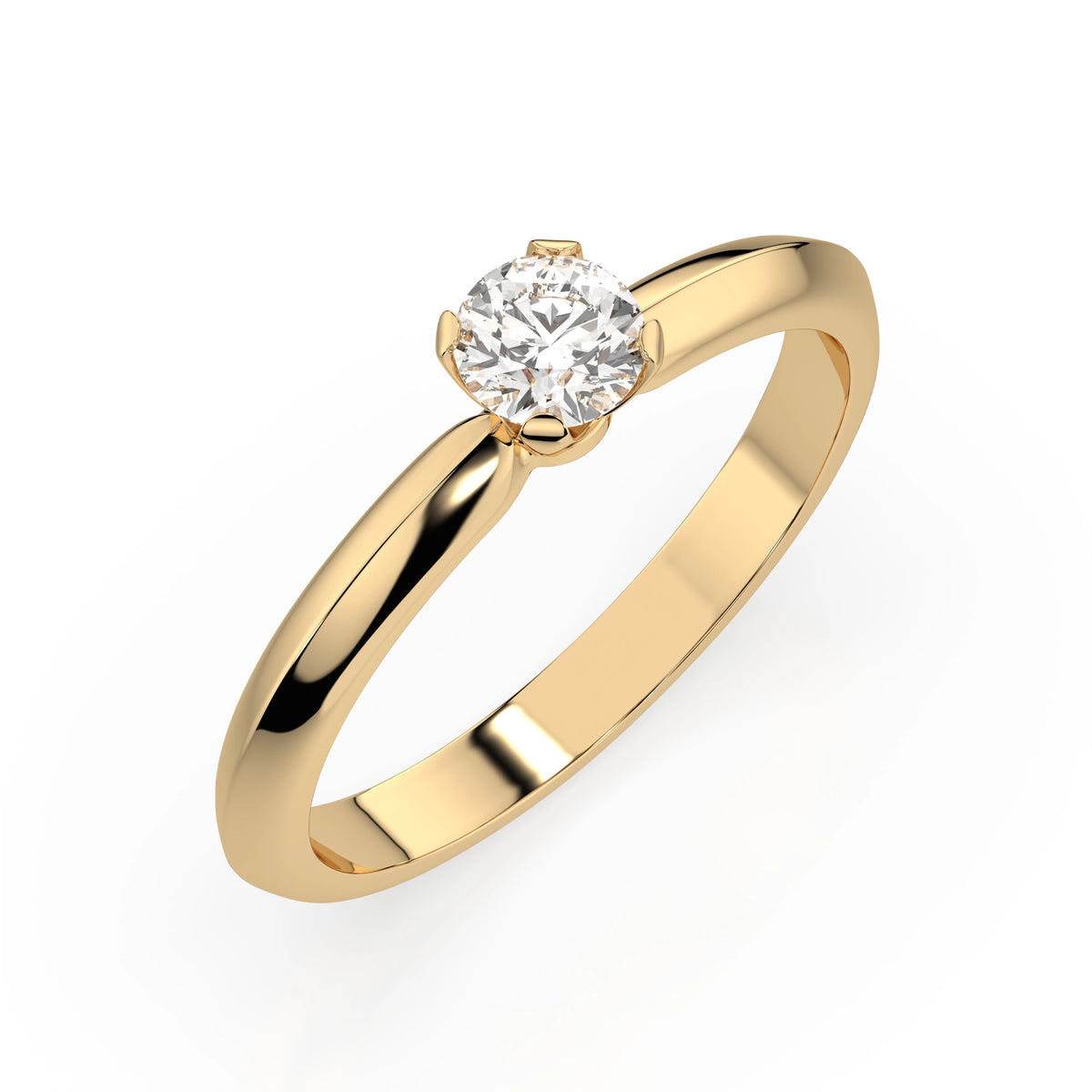 Inel de Logodnă Solitaire din Aur, Diamant Rotund Briliant 0,25 CT