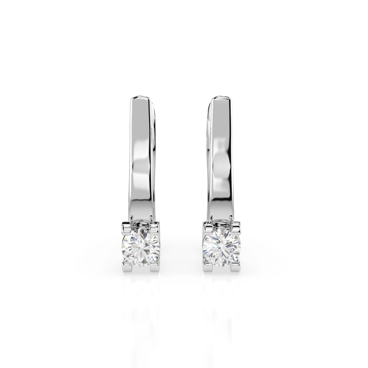 Cercei din Aur cu Diamante, Forma Rotund Briliant, 0,30 CT