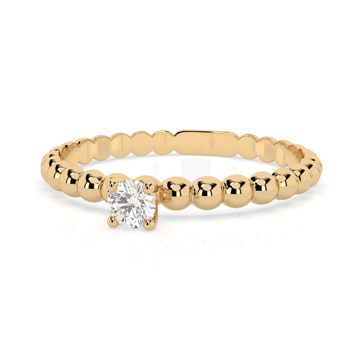 Inel de Logodnă Solitaire din Aur, Diamant Rotund Briliant 0,08 CT