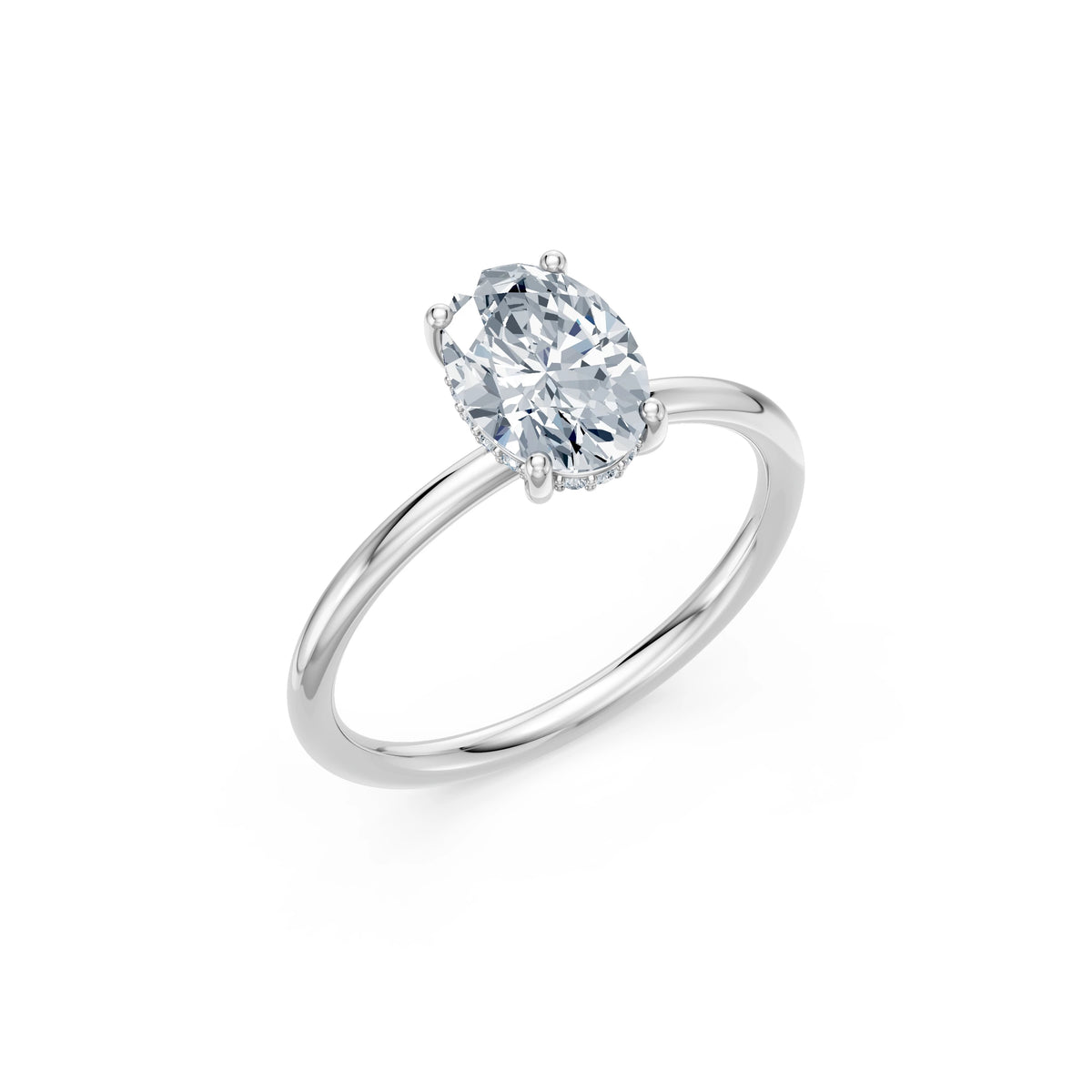Inel de Logodnă Solitaire din Aur, Diamant Oval 1,50 CT