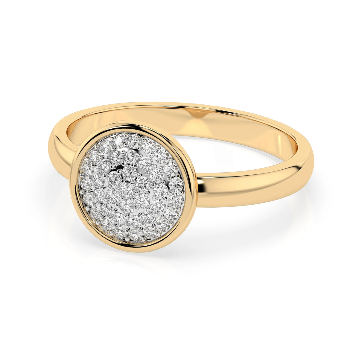 Inel din Aur cu Diamante, Forma Rotund Briliant, 0,23 CT