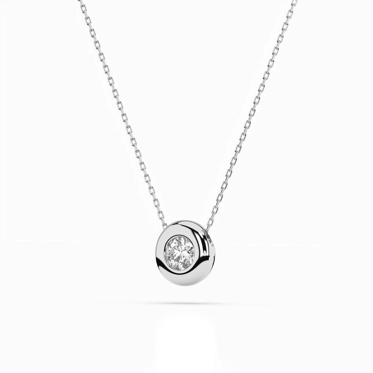 Colier din Aur cu Diamant, Forma Rotund Briliant, 0,25 CT