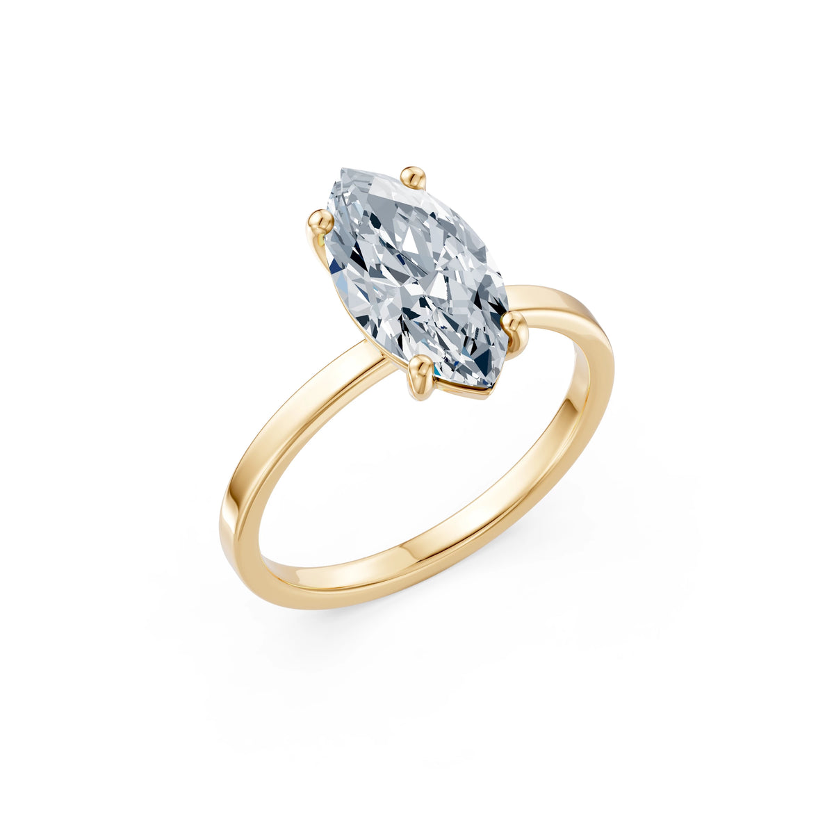 Inel de Logodnă Solitaire din Aur, Diamant Marquise 2,00 CT