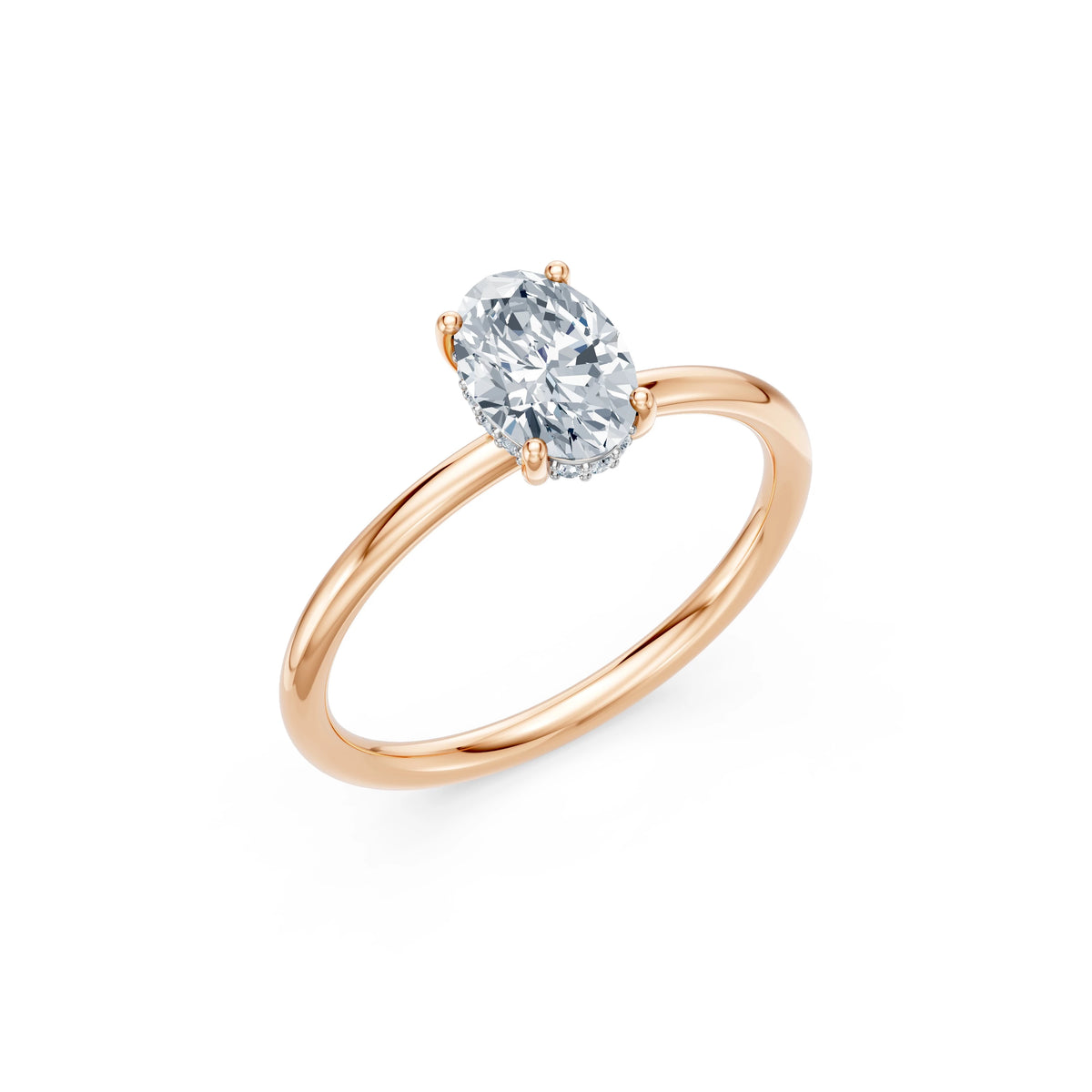 Inel de Logodnă Solitaire din Aur, Diamant Oval 1,00 CT