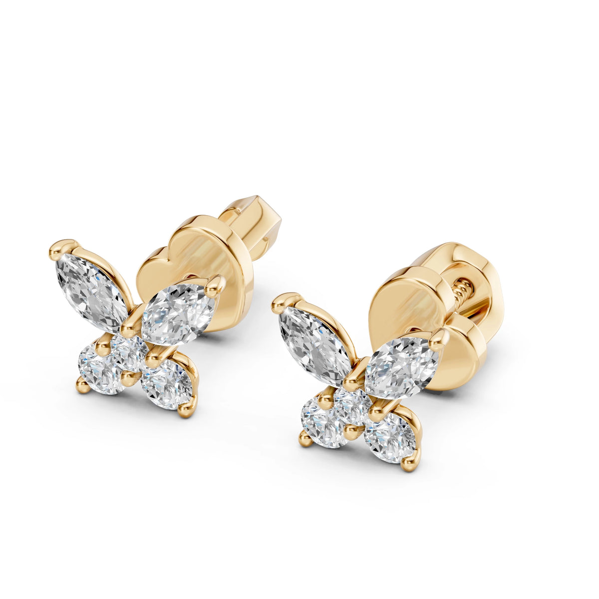 Cercei din Aur cu Diamante, Forma Marquise, 0,64 CT