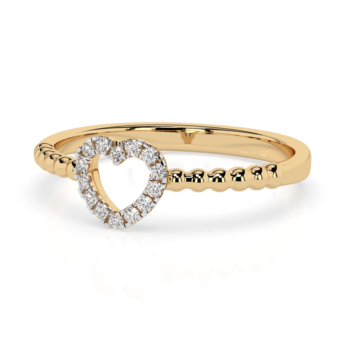Inel din Aur cu Diamante, Forma Rotund Briliant, 0,07 CT