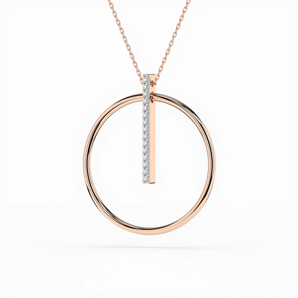Colier din Aur cu Diamante, Forma Rotund Briliant, 0,09 CT