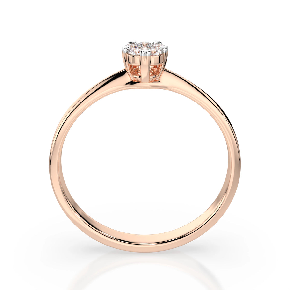 Inel din Aur cu Diamante, Forma Rotund Briliant, 0,12 CT