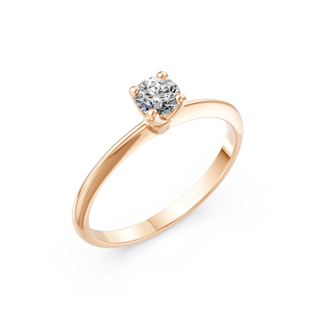 Inel de Logodnă Solitaire din Aur, Diamant Rotund Briliant 0,30 CT