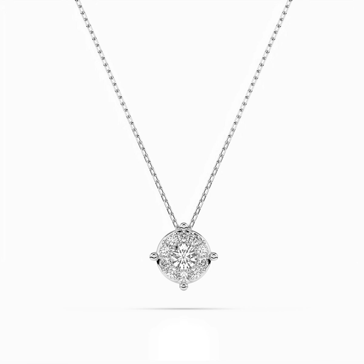 Colier din Aur cu Diamante, Forma Rotund Briliant, 0,11 CT