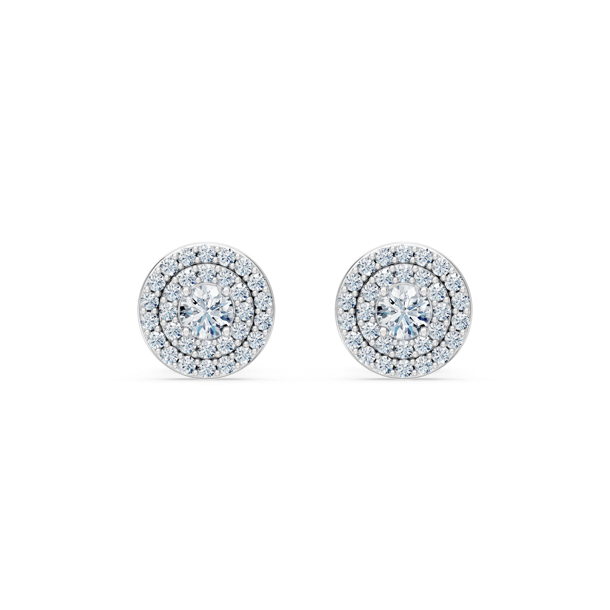 Cercei din Aur cu Diamante, Forma Rotund Briliant, 0,47 CT
