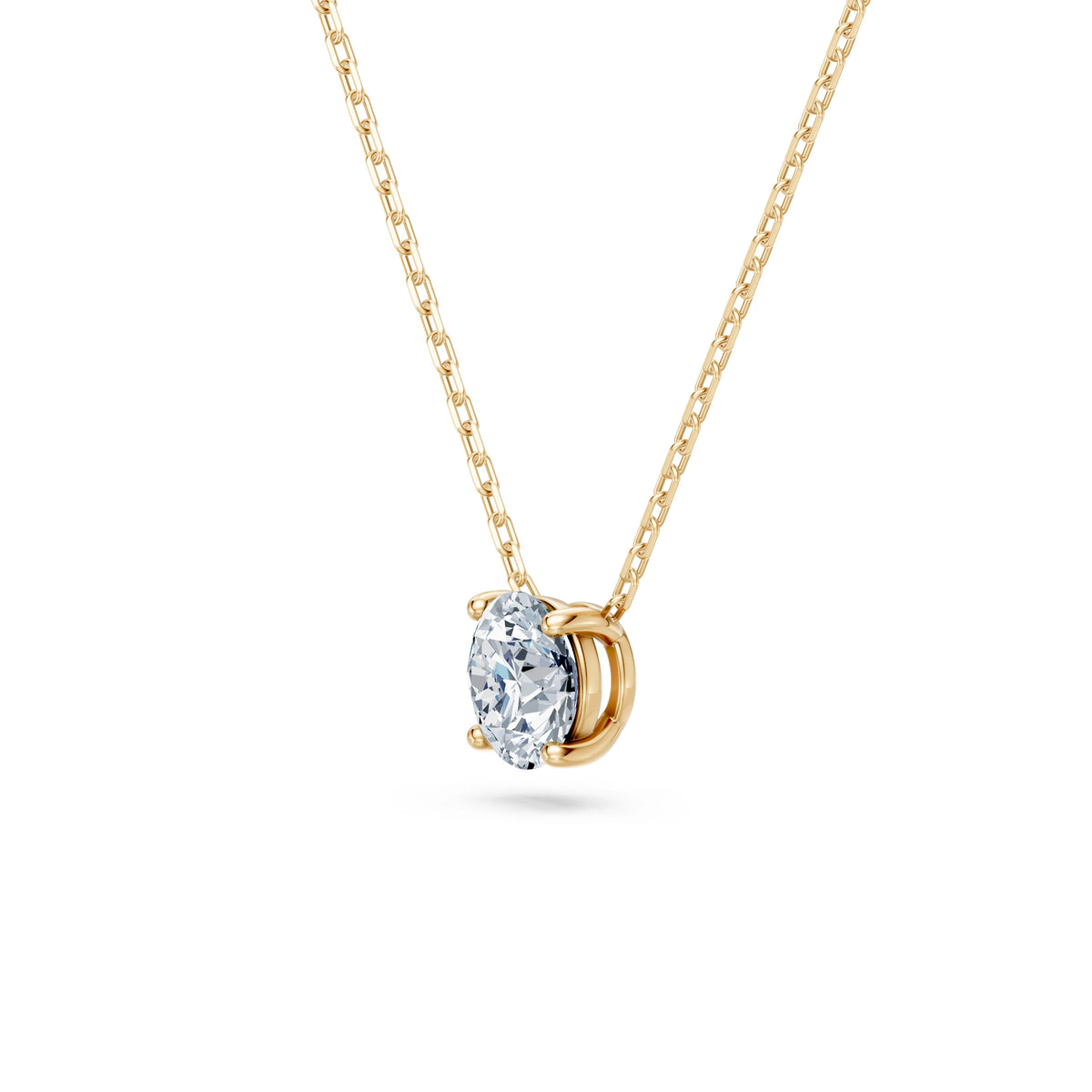 Colier din Aur cu Diamant, Forma Rotund Briliant, 0,70 CT
