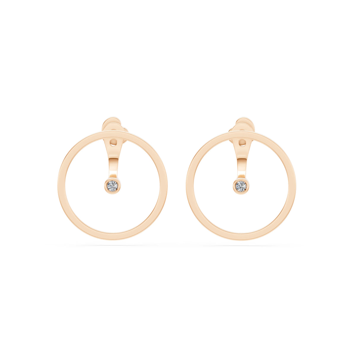 Cercei din Aur cu Diamante, Forma Rotund Briliant, 0,06 CT