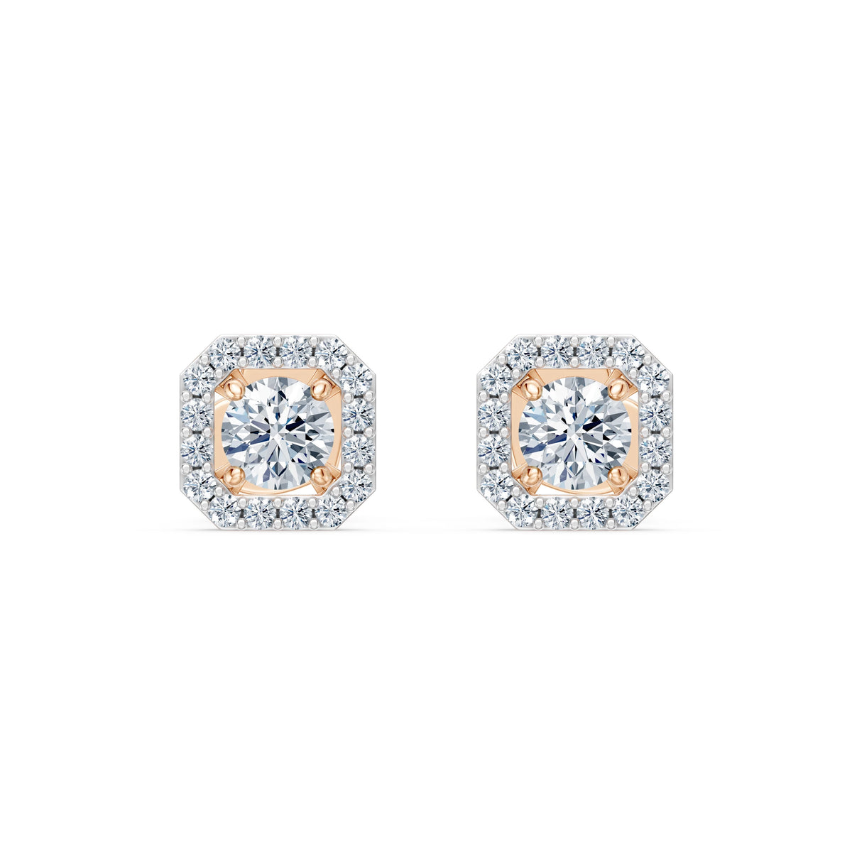 Cercei din Aur cu Diamante, Forma Cushion, 0,59 CT