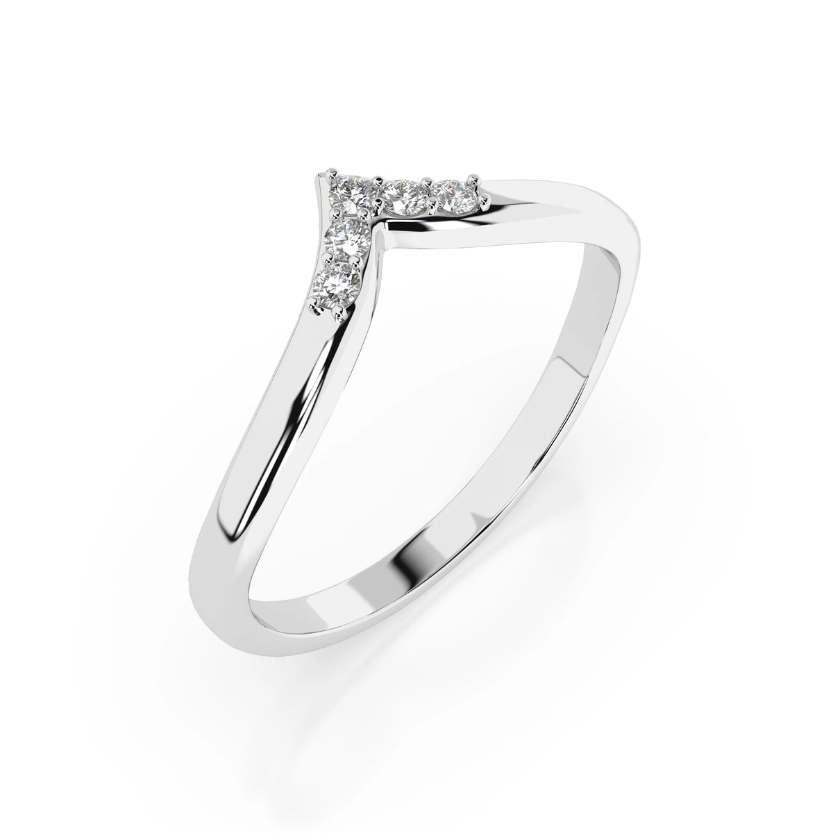 Inel din Aur cu Diamante, Forma Rotund Briliant, 0,05 CT