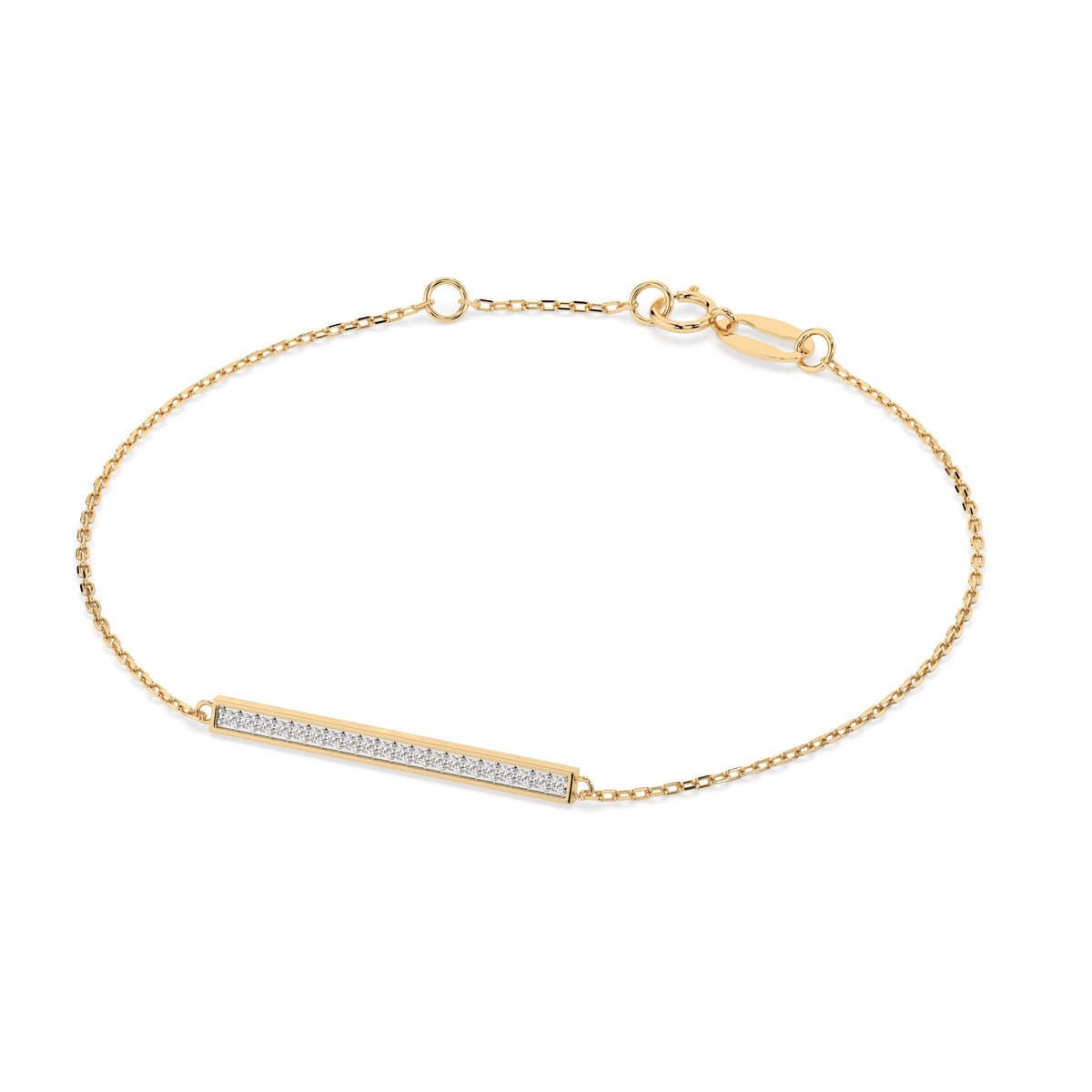 Brățară din Aur cu Diamante, Forma Rotund Briliant, 0,10 CT