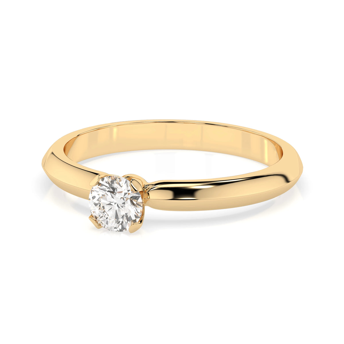 Inel de Logodnă Solitaire din Aur, Diamant Rotund Briliant 0,25 CT