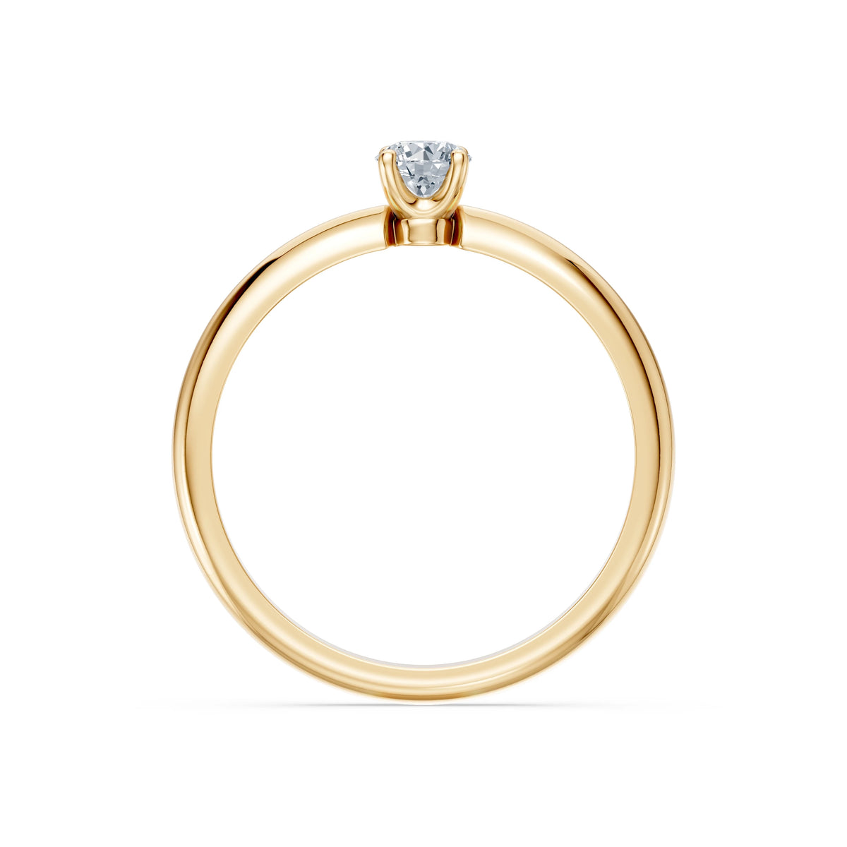 Inel de Logodnă Solitaire din Aur, Diamant Rotund Briliant 0,20 CT