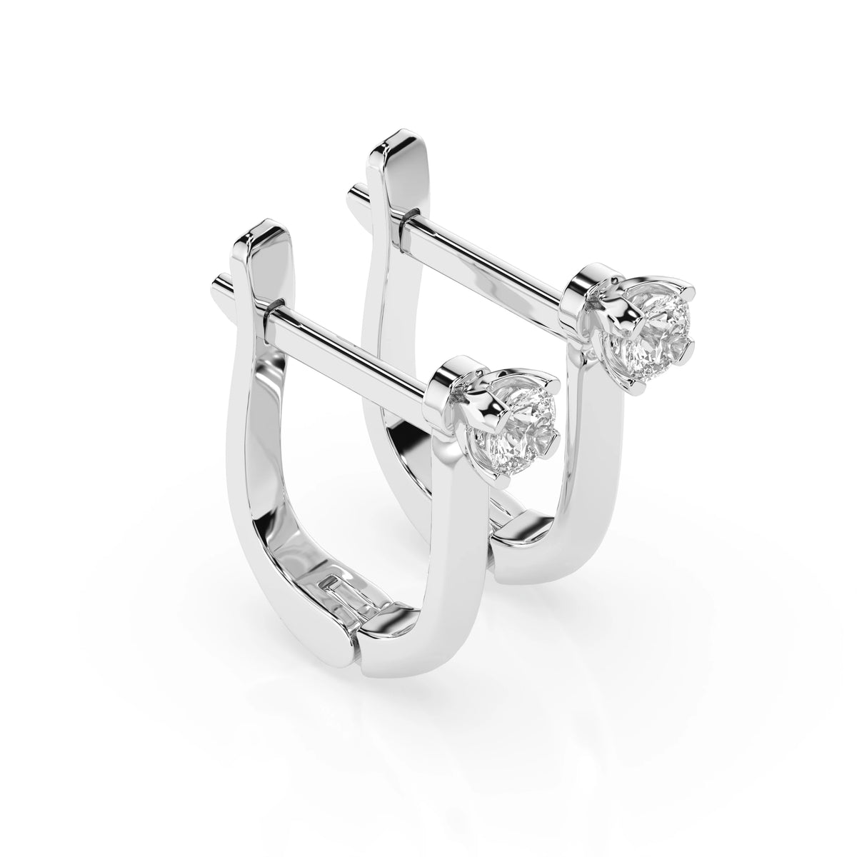 Cercei din Aur cu Diamante, Forma Rotund Briliant, 0,20 CT