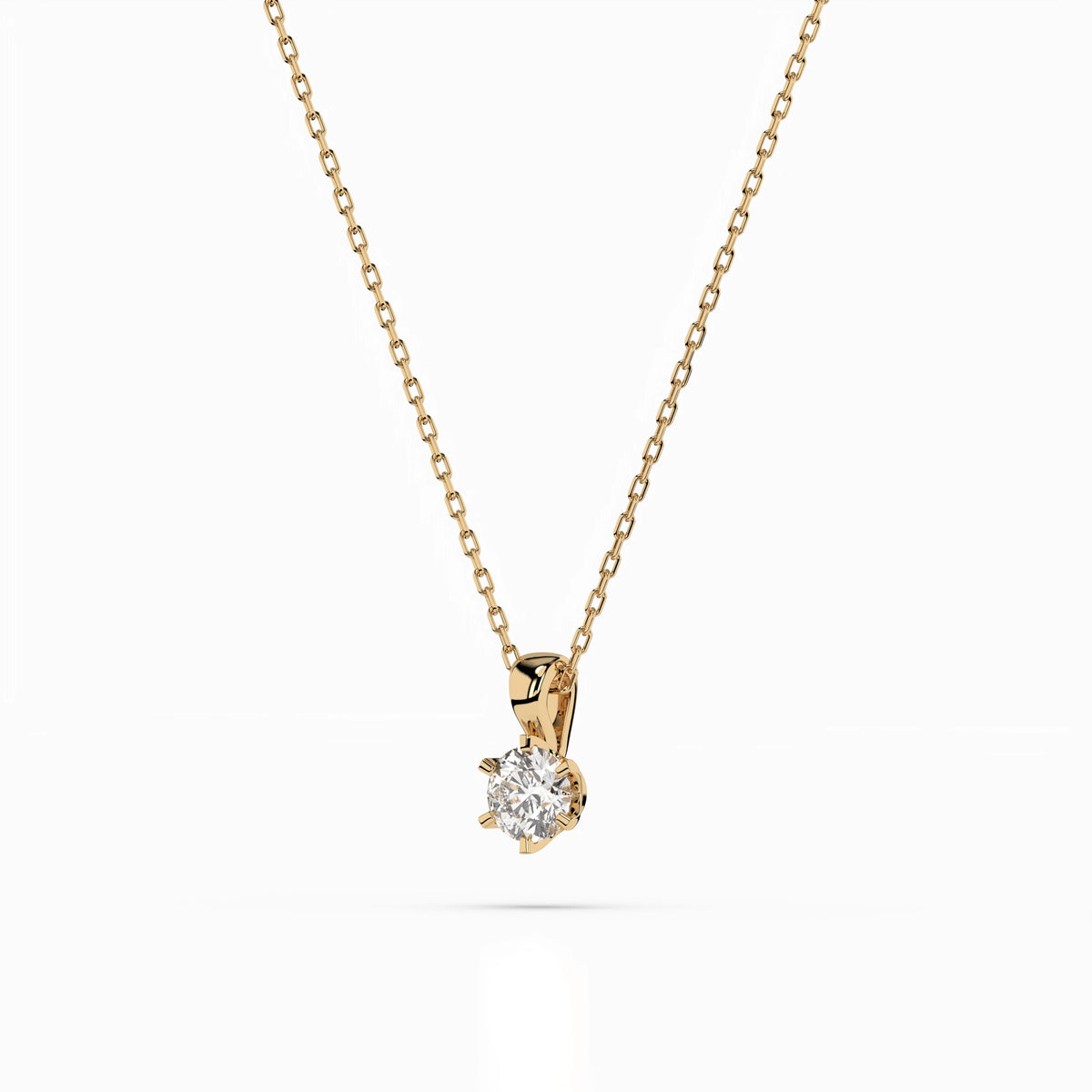 Colier din Aur cu Diamant, Forma Rotund Briliant, 0,15 CT