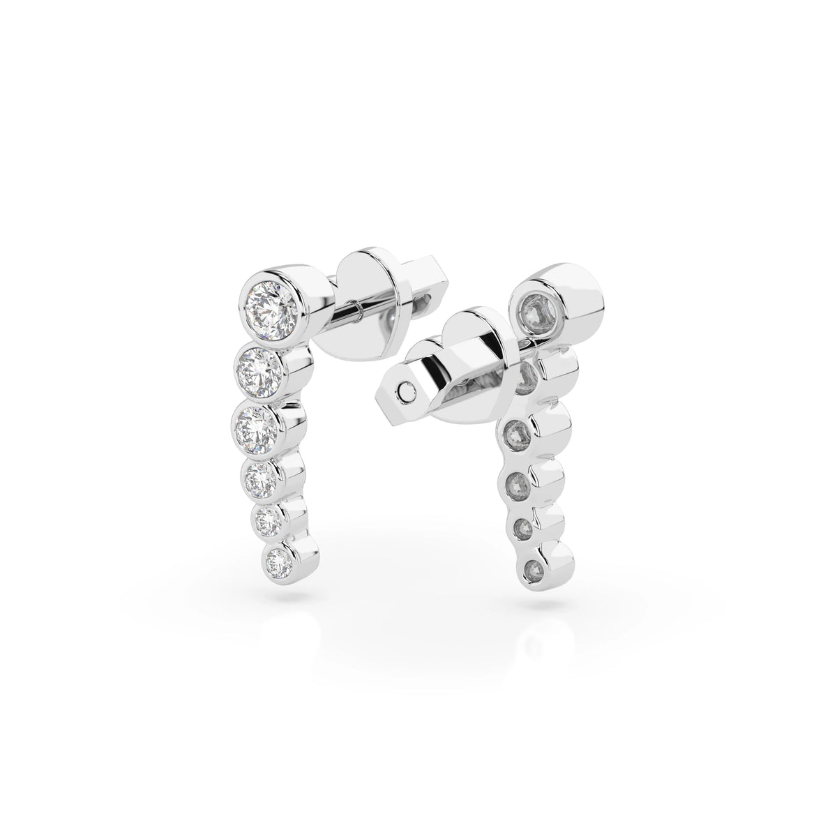 Cercei din Aur cu Diamante, Forma Rotund Briliant, 0,32 CT