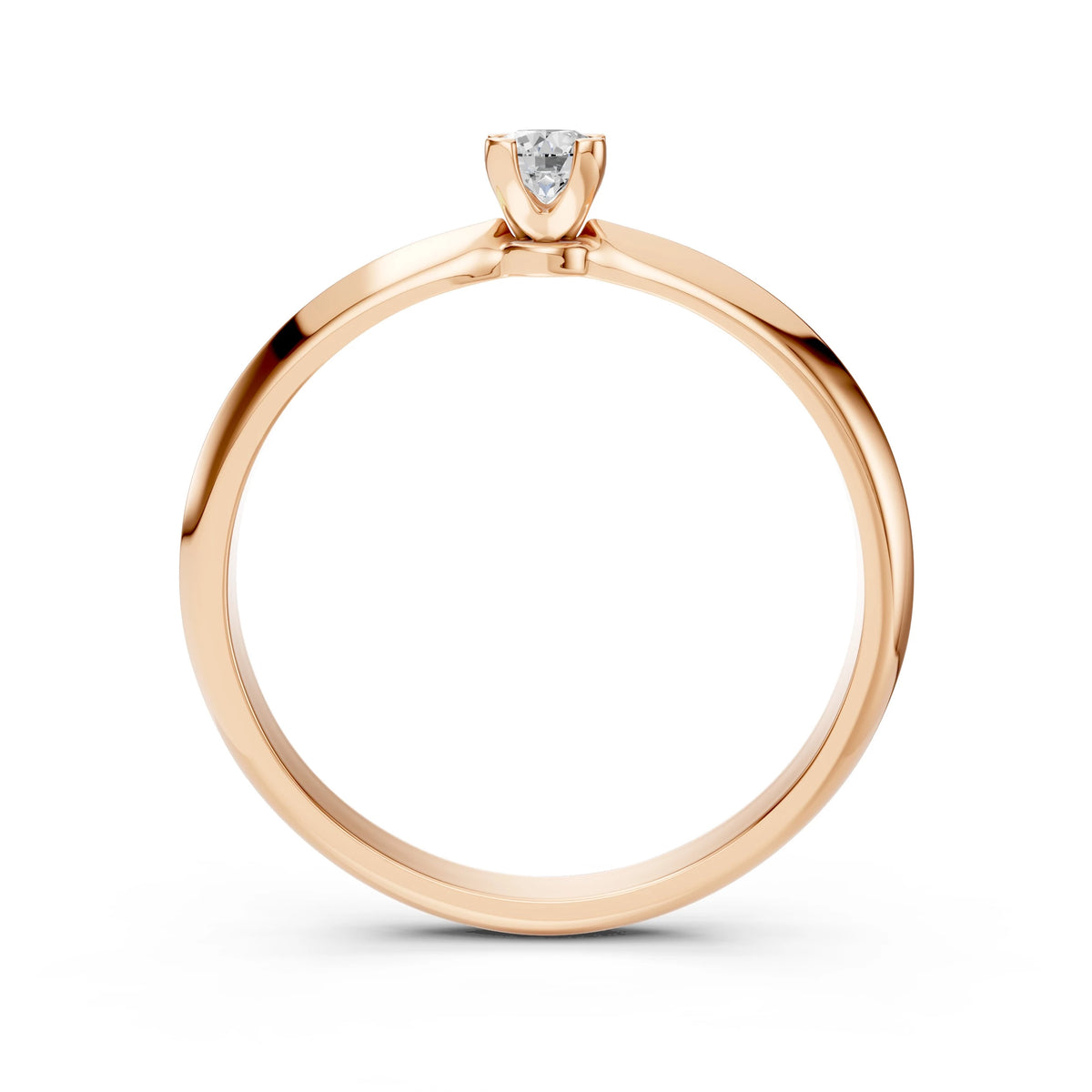 Inel de Logodnă Solitaire din Aur, Diamant Rotund Briliant 0,10 CT