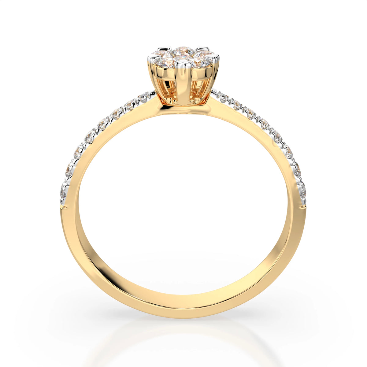 Inel din Aur cu Diamante, Forma Rotund Briliant, 0,41 CT