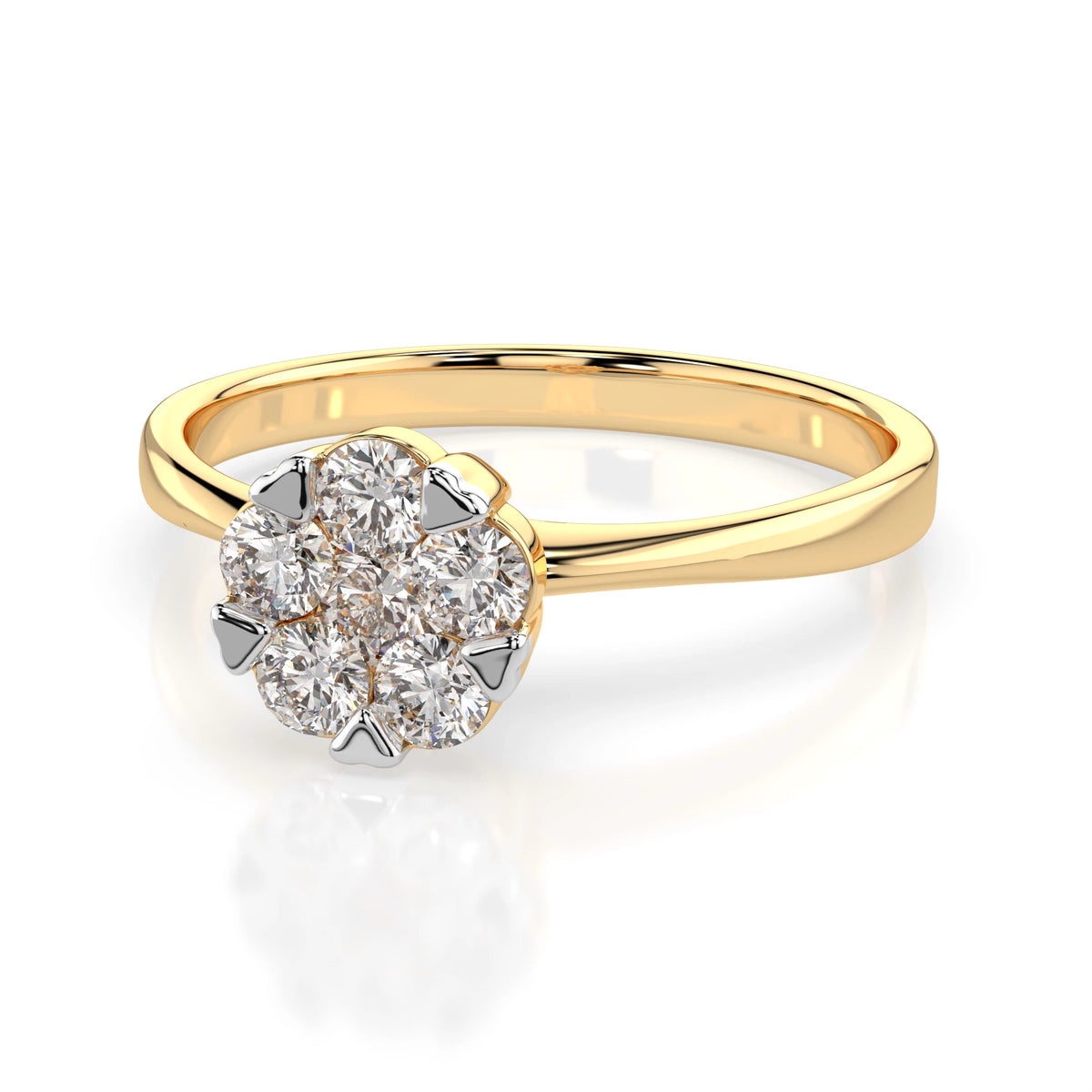 Inel din Aur cu Diamante, Forma Rotund Briliant, 0,37 CT
