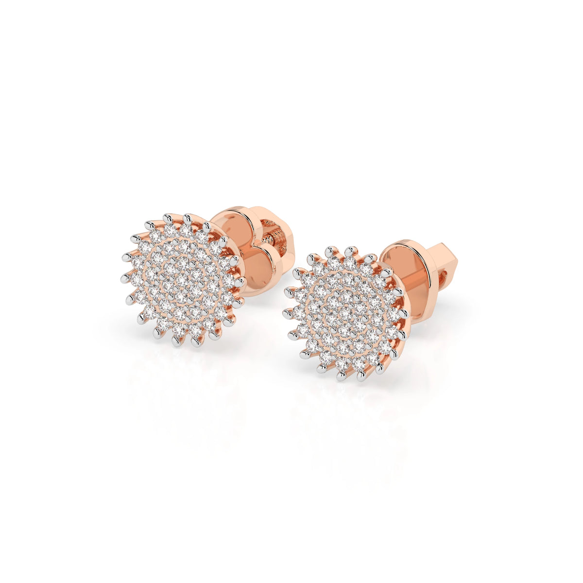 Cercei din Aur cu Diamante, Forma Rotund Briliant, 0,30 CT