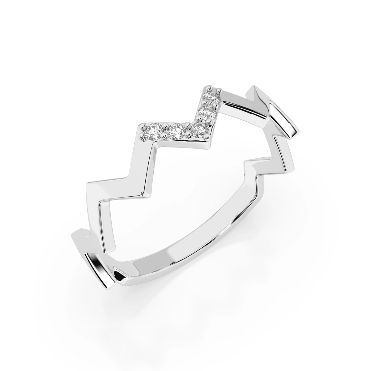 Inel din Aur cu Diamante, Forma Rotund Briliant, 0,05 CT