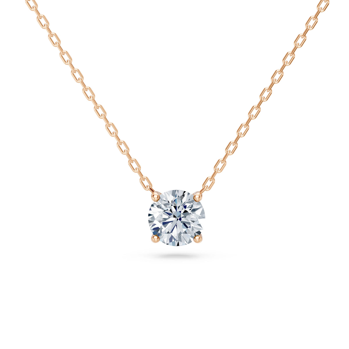 Colier din Aur cu Diamant, Forma Rotund Briliant, 0,70 CT