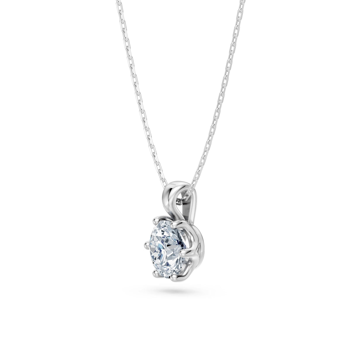 Colier din Aur cu Diamant, Forma Rotund Briliant, 0,70 CT