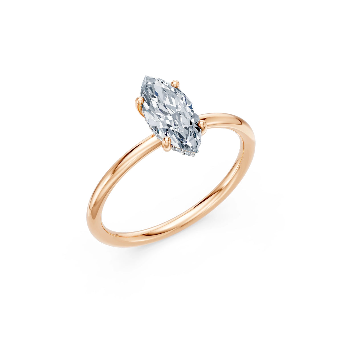 Inel de Logodnă Solitaire din Aur, Diamant Marquise 1,00 CT